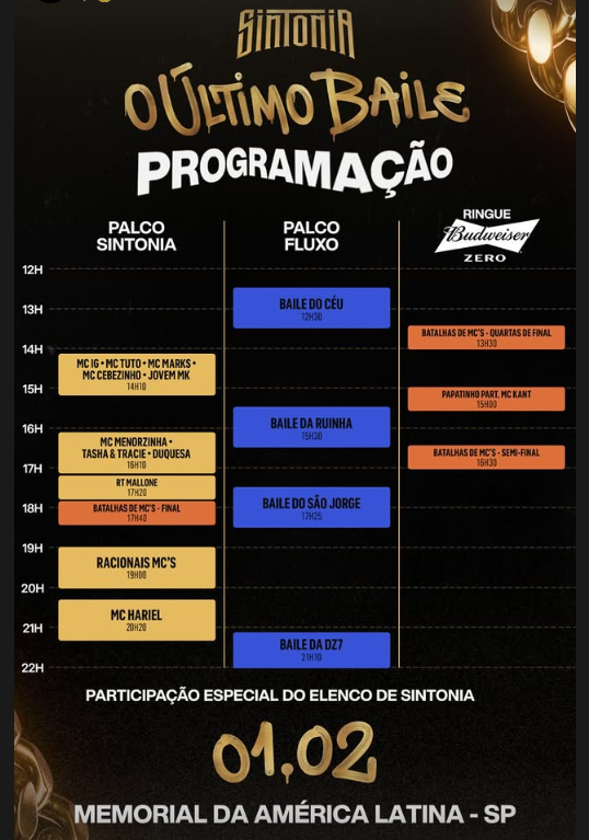 Programacao Sintonia - O Ultimo Baile