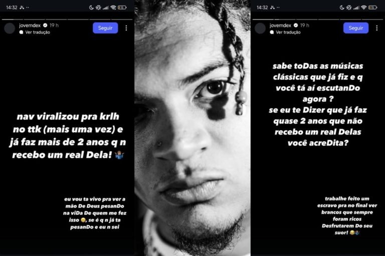 Jovem Dez em suas duas publicações no Instagram