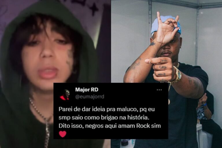 Foto de Lil Giela e Major RD ao lado com sua publicação no X