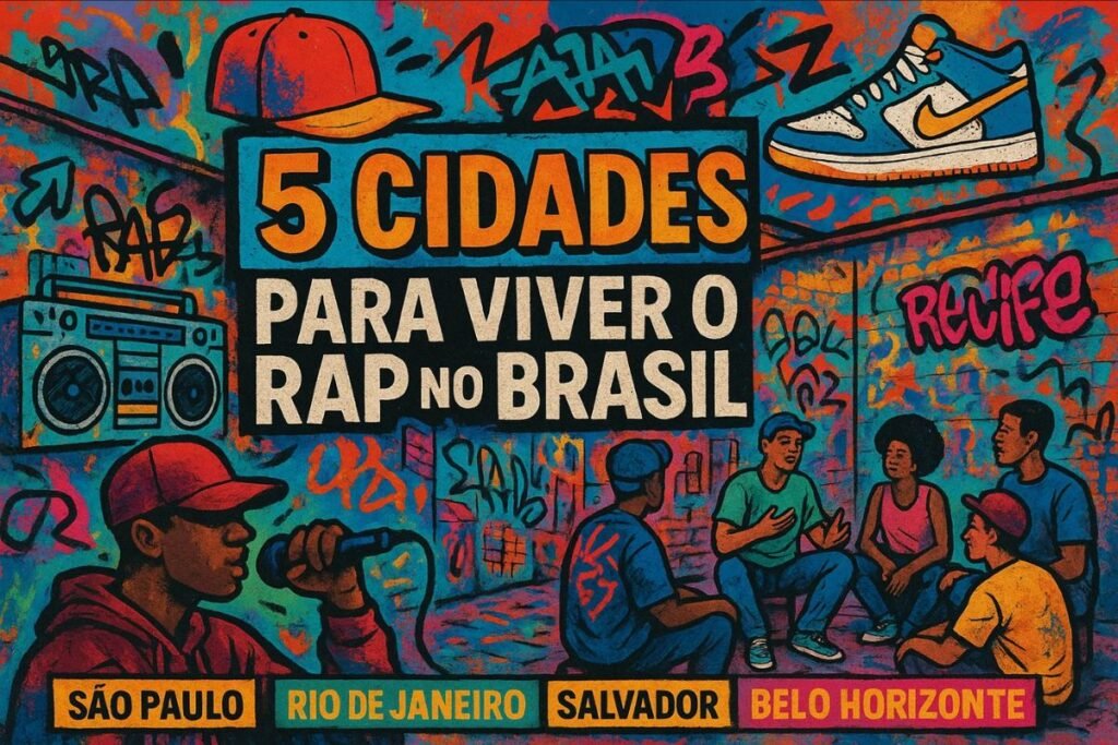 Capa ilustrando as 5 Cidades para viver o rap