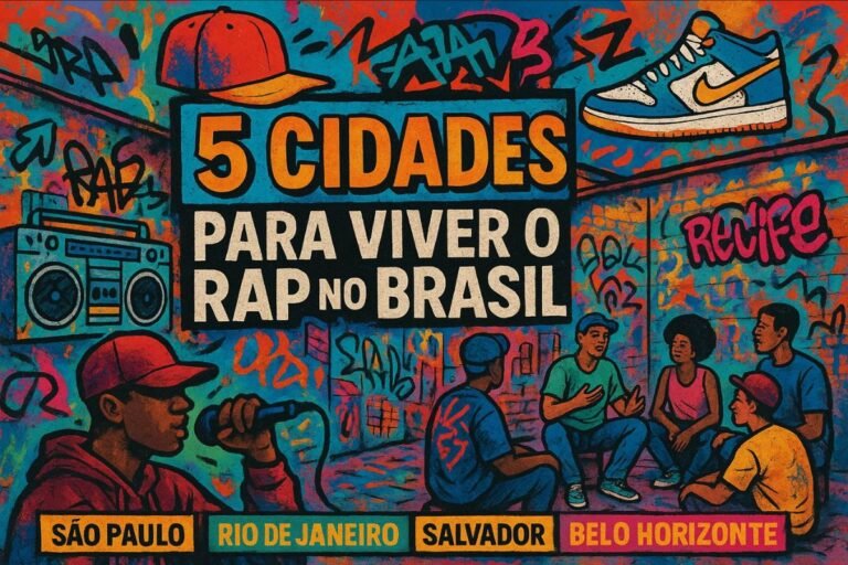 Capa ilustrando as 5 Cidades para viver o rap