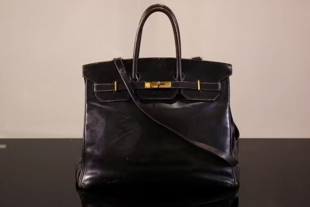 Bolsa Birkin em couro preto