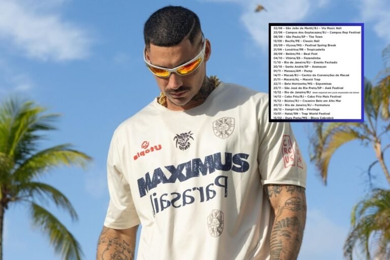 Filipe Ret ao lado as datas do Show