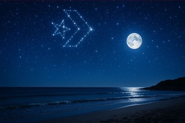 Star Chevron no céu noturno de Lua cheia estrelado