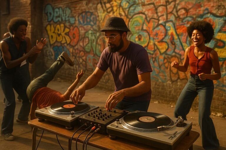 Quatro pessoas comemoram os 52 anos de hip-hop