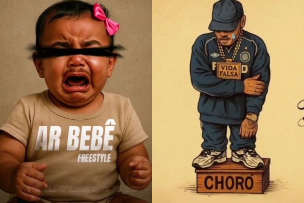 Capa das músicas (diss) de Orochi e AR Baby