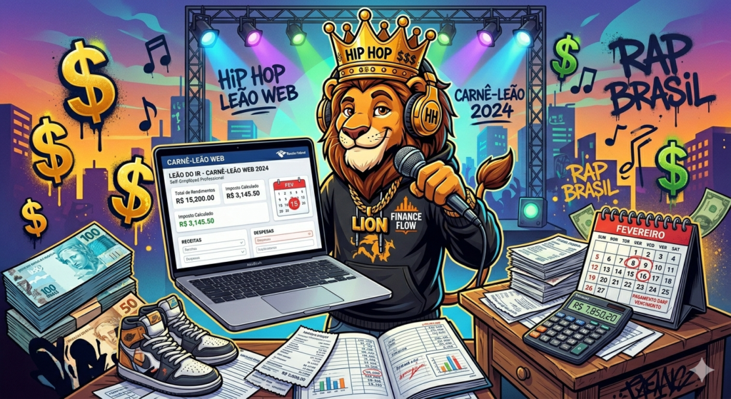 Aprenda como declarar seus cachês de show e apresentações mesmo sem CNPJ usando o Carnê-Leão 2026. Passo a passo, deduções e dicas para manter o controle financeiro pessoal em dia.