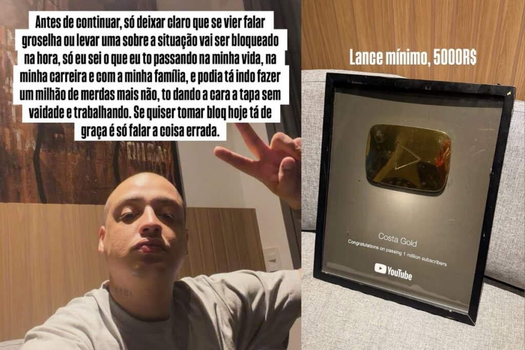 Predella - ao lado, placa de inscritos do Costa Gold